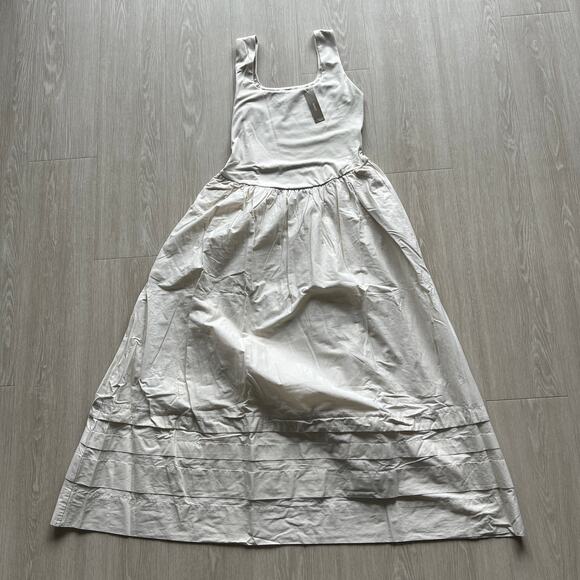 J Crew Drop Waist Mixy Dress Tall Small Natural Pockets Flaw - Picture 1 of 15